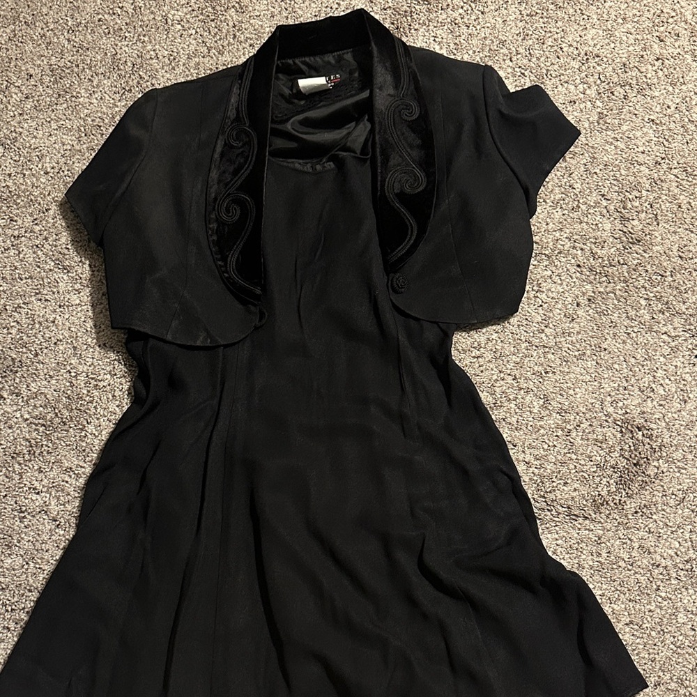 Chic Black Dress with Bolero